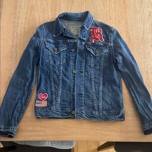 Polo by Ralph Lauren Blue Denim Jacket with Red Patches